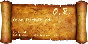 Odor Richárd névjegykártya