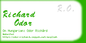 richard odor business card