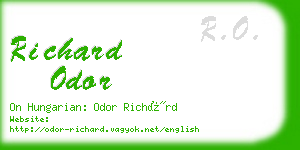 richard odor business card
